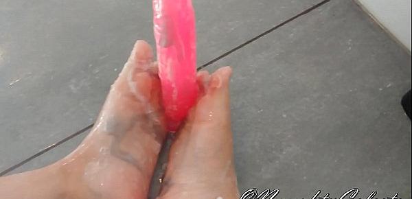  foot fetish with dildo in the shower JOI